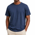 T-shirt uomo M blu navy in tessuto tecnico a maniche corte - girocollo casual