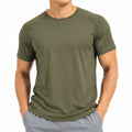 T-shirt sportiva uomo M verde oliva in tessuto tecnico a manica corta
