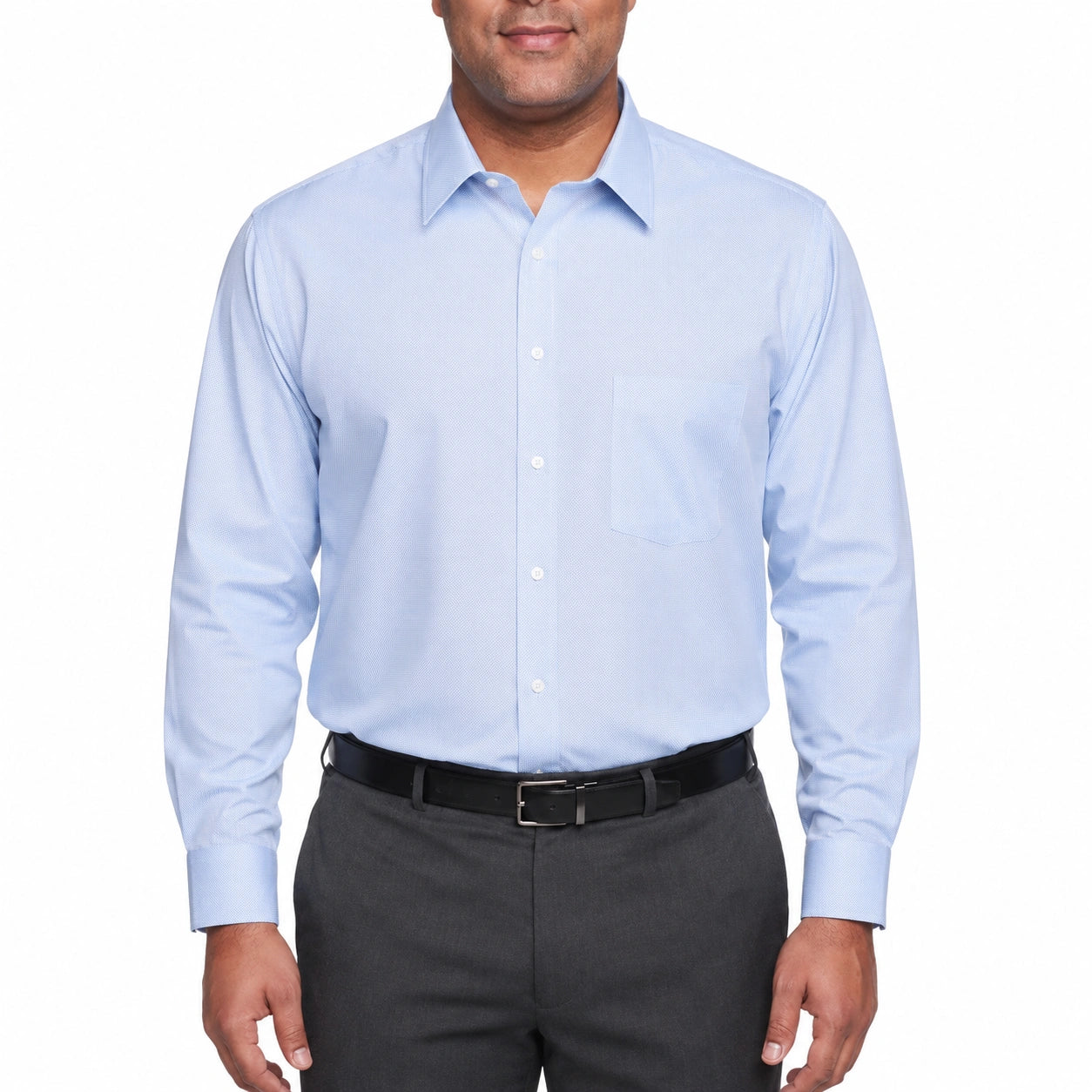 Camicia da uomo taglia M in tessuto azzurro chiaro a maniche lunghe stile formale