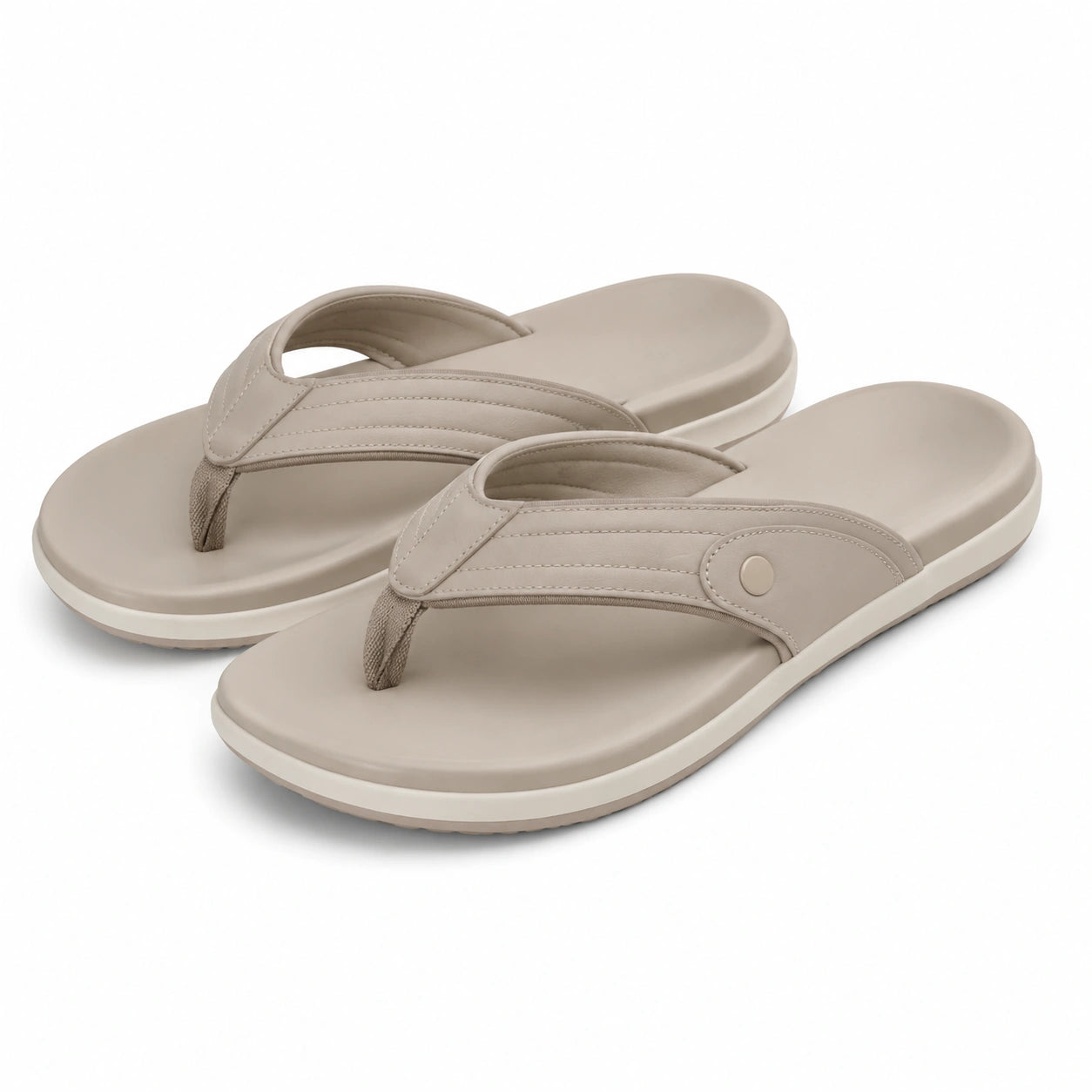 Infradito 42/43 beige in materiale sintetico - suola piatta per tempo libero
