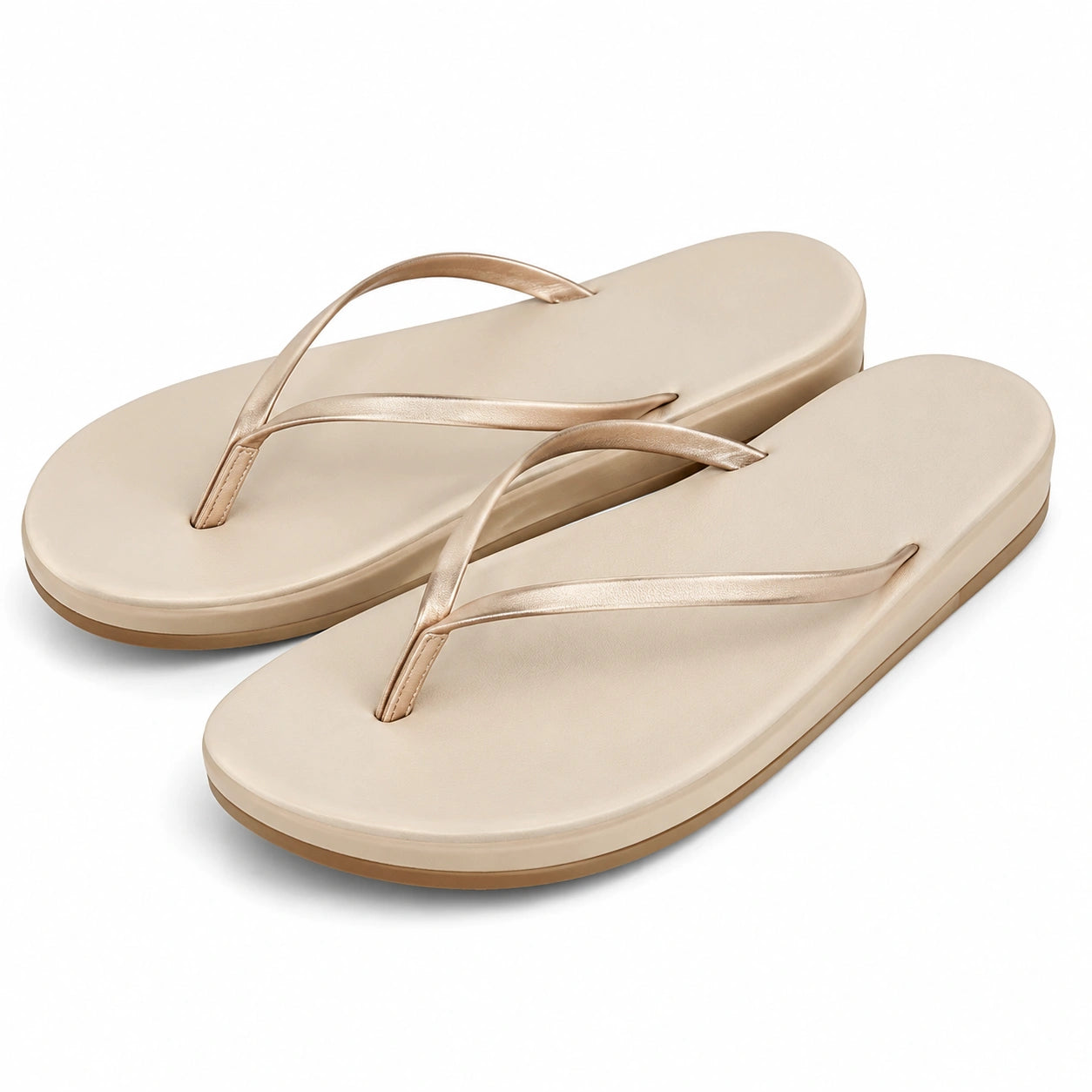 Infradito donna taglia 40/41 beige con plateau in materiale sintetico stile minimal
