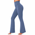 Leggings svasati da donna taglia M in tessuto elasticizzato blu a vita alta per yoga e fitness